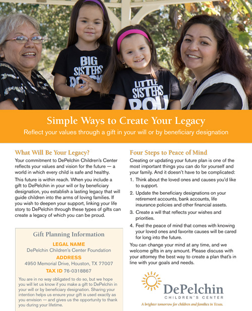 Support The Future of My Favorite Charity brochure cover