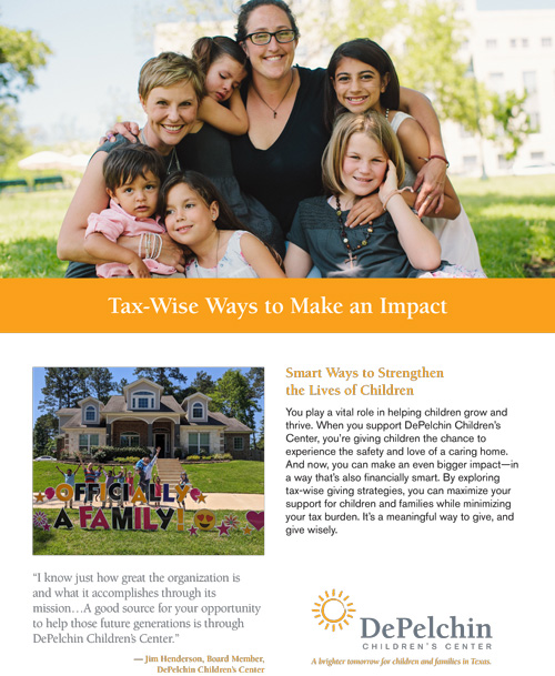 DePelchin-Tax-Wise-Ways-2025-One-Sheet-V1-1 Support The Future of My Favorite Charity brochure cover